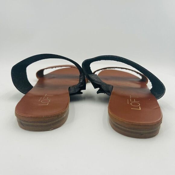 Loft Women's Dual Black/Tan Flat Sandal Size 7. - Picture 11 of 12